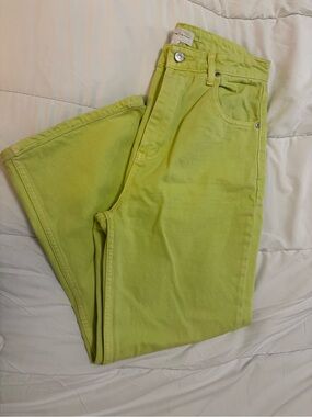 GREY LAB Neon Lime Green Denim Jeans